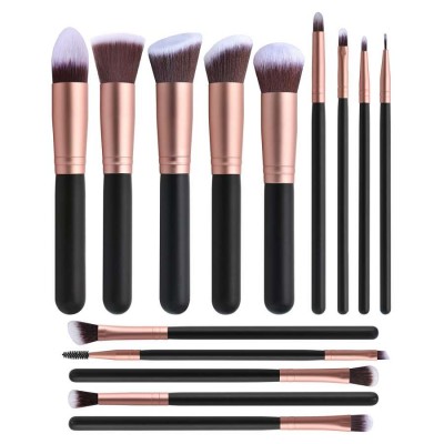 Custom Logo Travel Foundation Eye Rose Gold Luxury Make Up Brushes Set