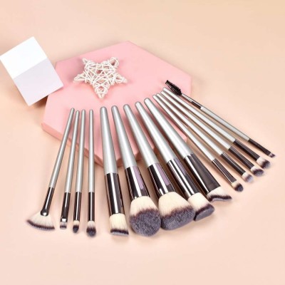 High Quality Silver Professional Travel Rose Gold Cute Eco Make Up Brushes Set