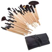 Black Handle Brown Hair 32pcs Professional Make Up Brush Set